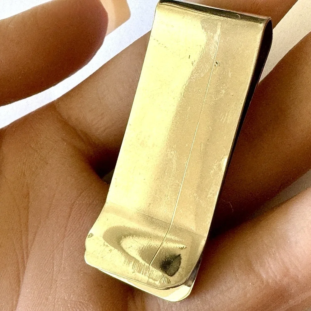 Navajo Red Coral Money Clip Handmade Skeets Shadowbox Stamped Native American